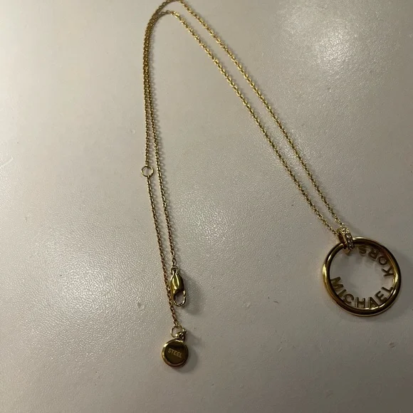 Michael Kors Gold Circular Pendant Necklace - Picture 3 of 3